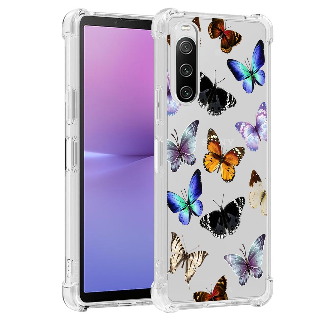 Yerebel Case for Xperia 10 V Case, Sony 10V XQ-DC72 Cute Case, Clear Flexible Bumper TPU So