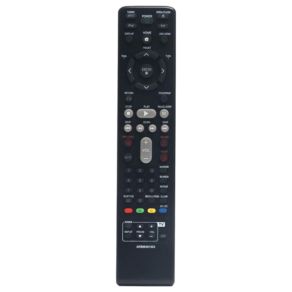 VINABTY AKB69491503 Replacement Remote Control for LG LCD TVs BLU-RAY Disc Home BD DVD Thea