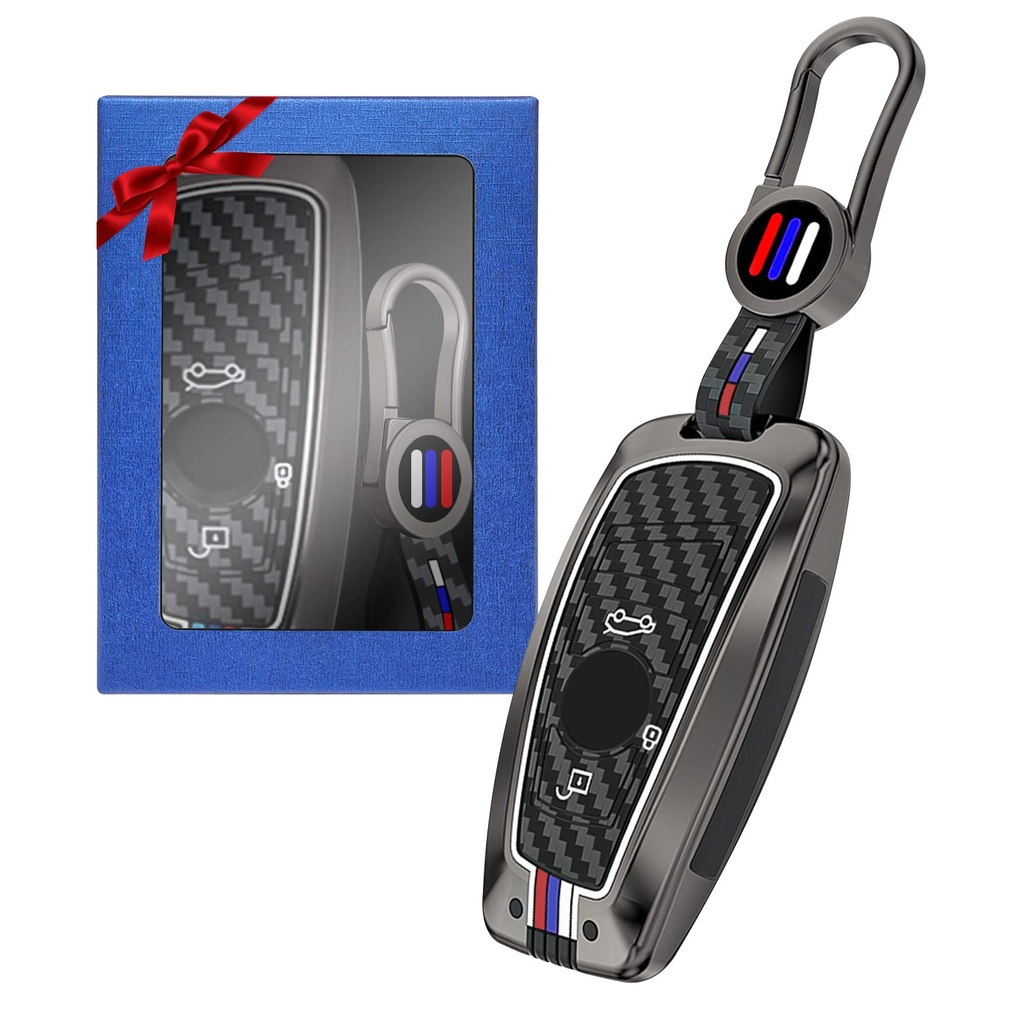Yumzeco Compatible with BMW Key Cover, Zinc Alloy Car Key Fob Cover for 1 3 5 Series F10 F1