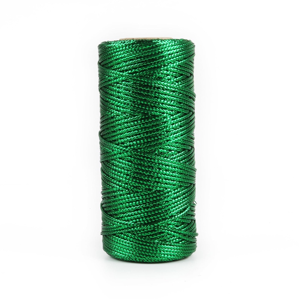 100 Meter Green Twine String 1.5mm Metallic String Non Stretch Metallic Cord Gift Tag Cord