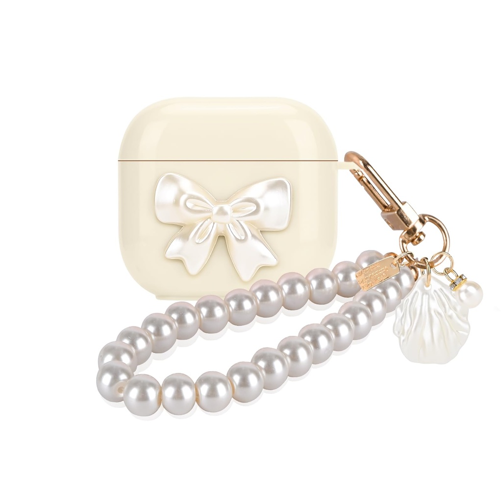 DiyGody Case for AirPods 4th Generation 2024 with Cute Keychain, Cute Flowers Design Soft T