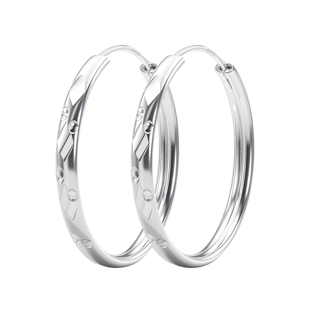 S925 Silver Hoop Earrings For Women Girls Lightweight Multiple Styles Hoop Earrings 30/40/5