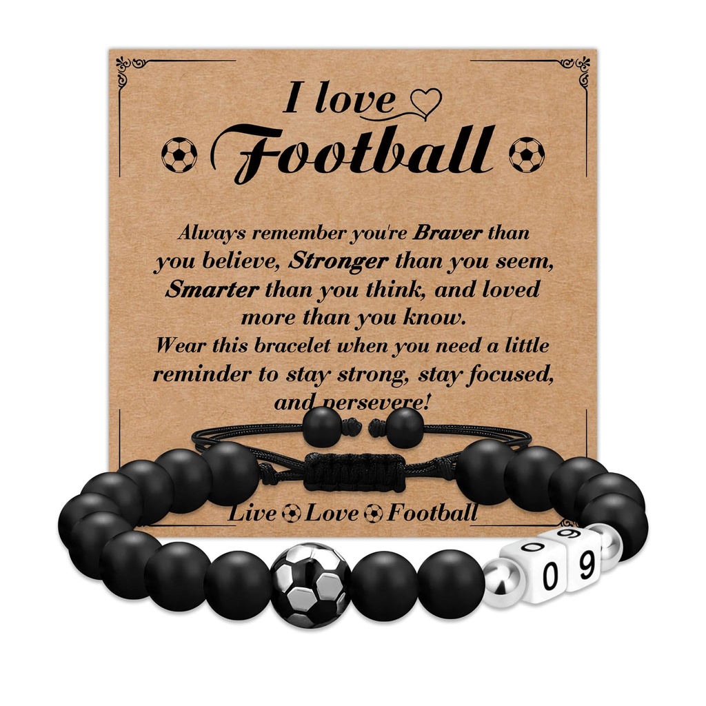 Hcvone Football Gifts for Men Boys Football Bracelets For 7 8 9 10 11 12 13 14 15 16 17 18