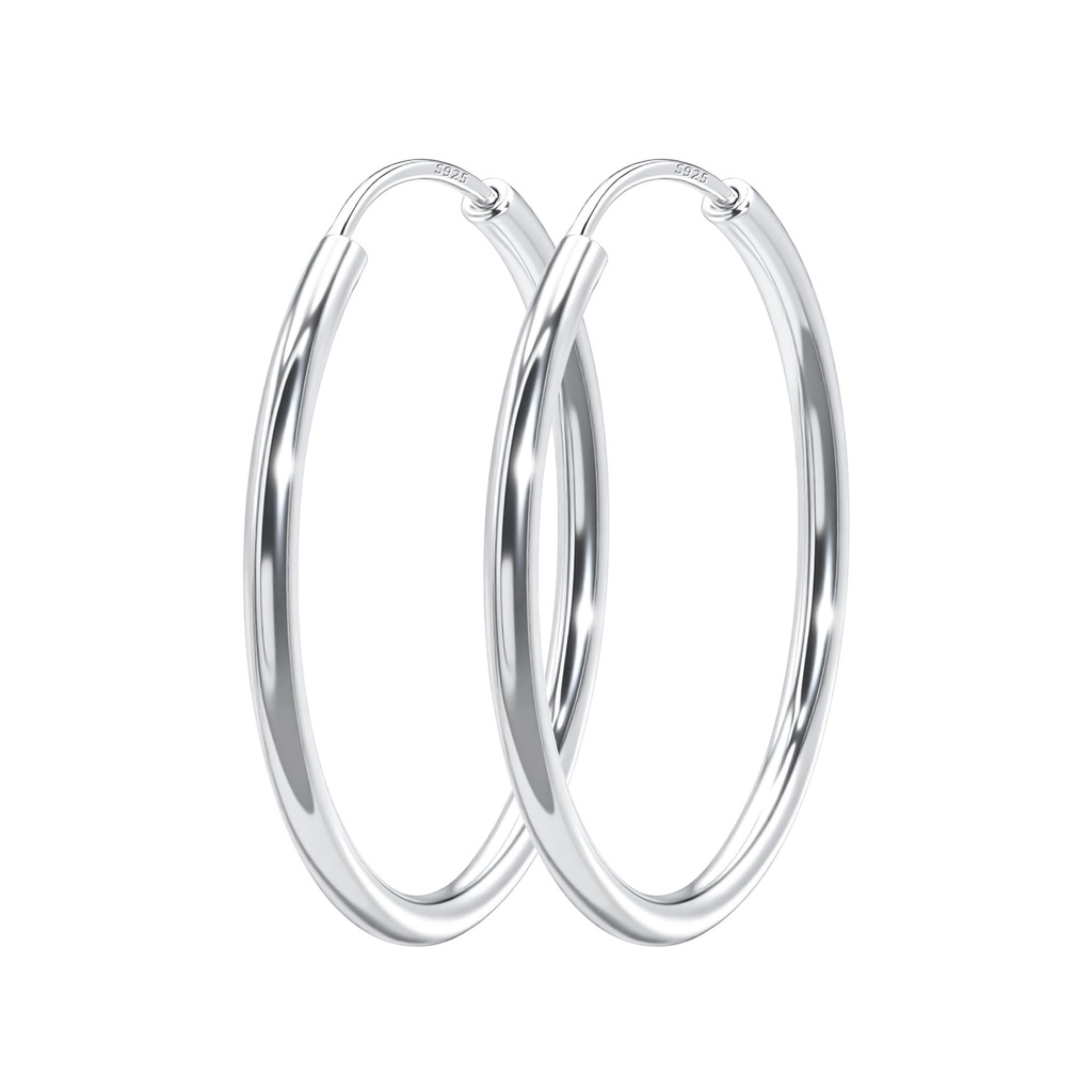 S925 Silver Hoop Earrings For Women Girls Lightweight Multiple Styles Hoop Earrings 30/40/5
