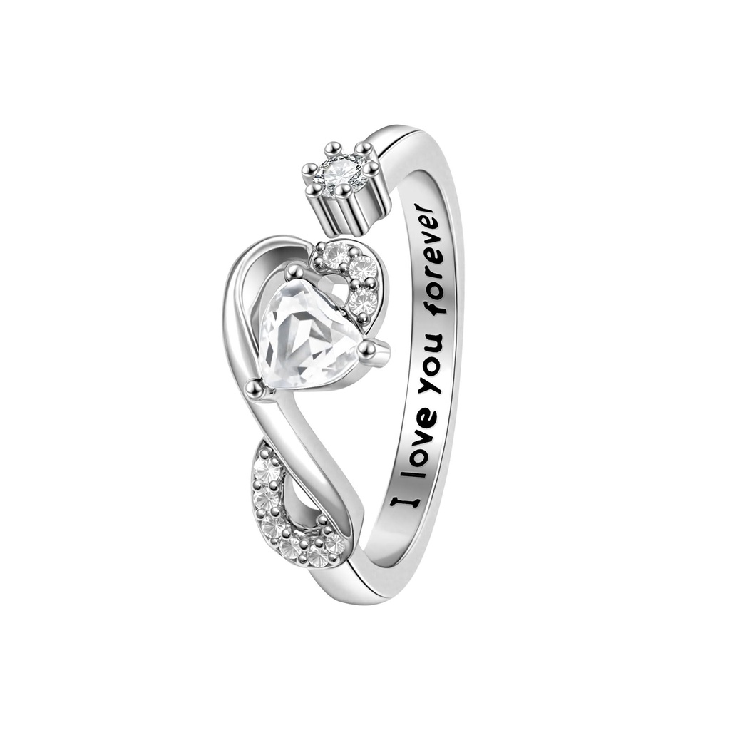 Birthday Gifts For Women Girls Adjustable Birthstone Cubic Zirconia Ring Birthstone Jewelle