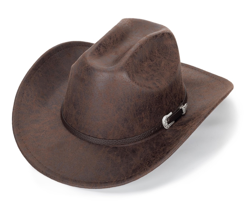 Western-Cowboy-Hats for Women Men - Classic Wide Brim Felt Fedora Unisex Upturn Bull Head C
