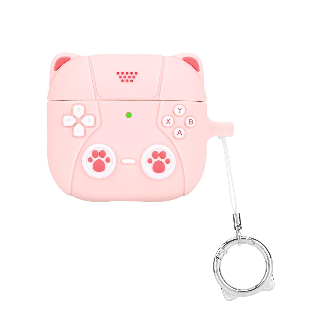 DiyGody Cartoon Case for AirPods 4th Generation (2024) Case with Lanyard Chain, Cute Cat Ga