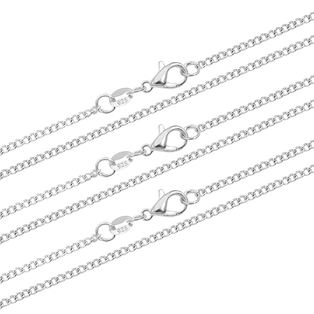 Hcvone 2pcs/3pcs 925 Silver 1.0mm Snake/Box Chain 2.0mm Curb Chain Necklace For Women 16''-