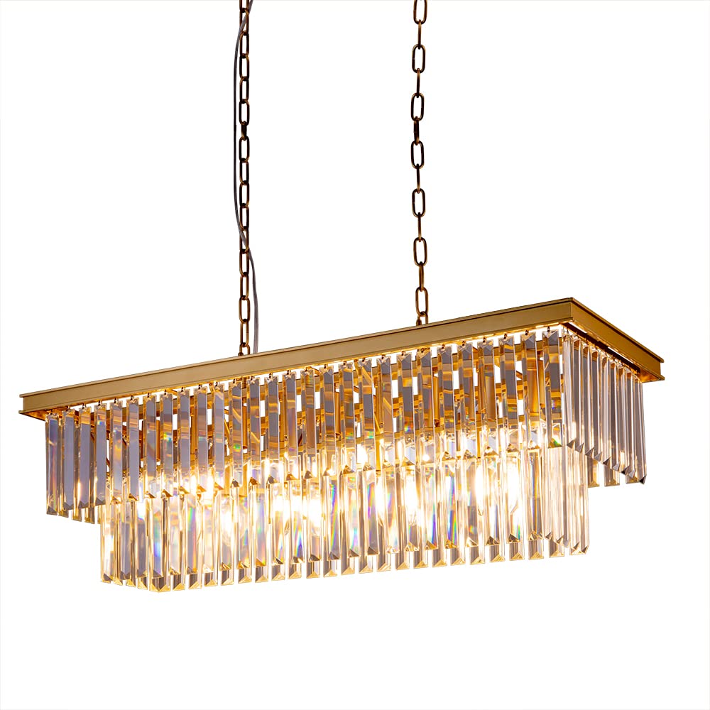 Wellmet 9-Light Crystal Chandelier 34.5 inch, Contemporary Modern Chandeliers Adjustable fo