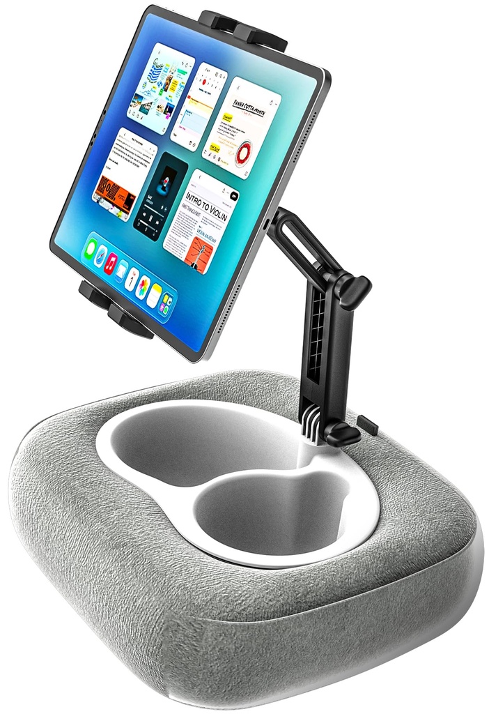 Pillow Tablet Holder Stand [Soft Skin-Friendly Fabric] 360??Adjustable Tablet Pillow Mount