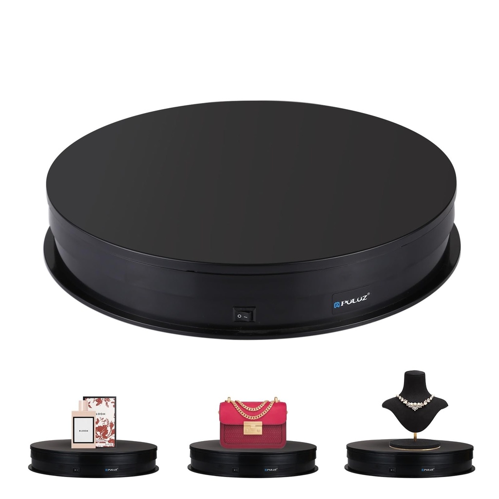 PULUZ 360 Degree Rotating Display Stand, 28cm Motorised Rotating Turntable, Spinning Displa