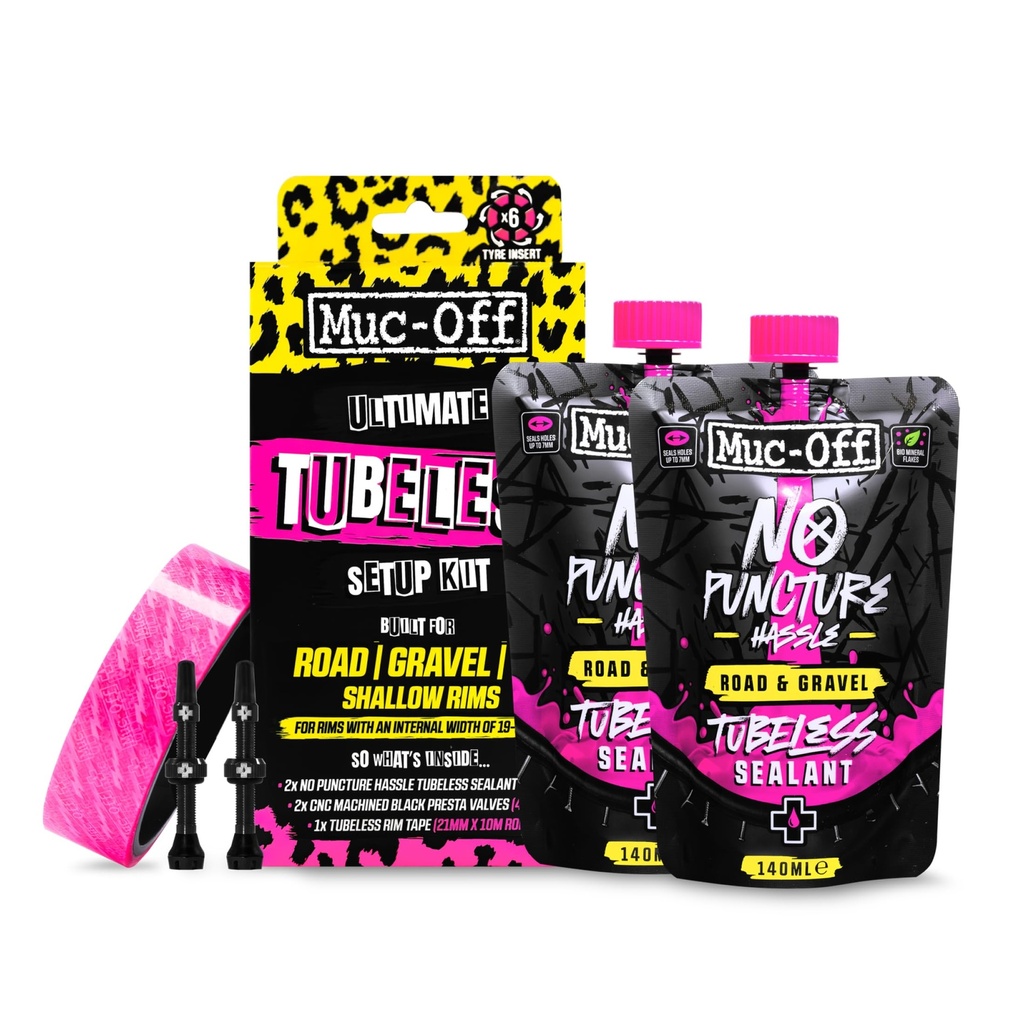 Muc-Off Ultimate Tubeless Setup Kit - Complete Tubeless Conversion Kit with Sealant