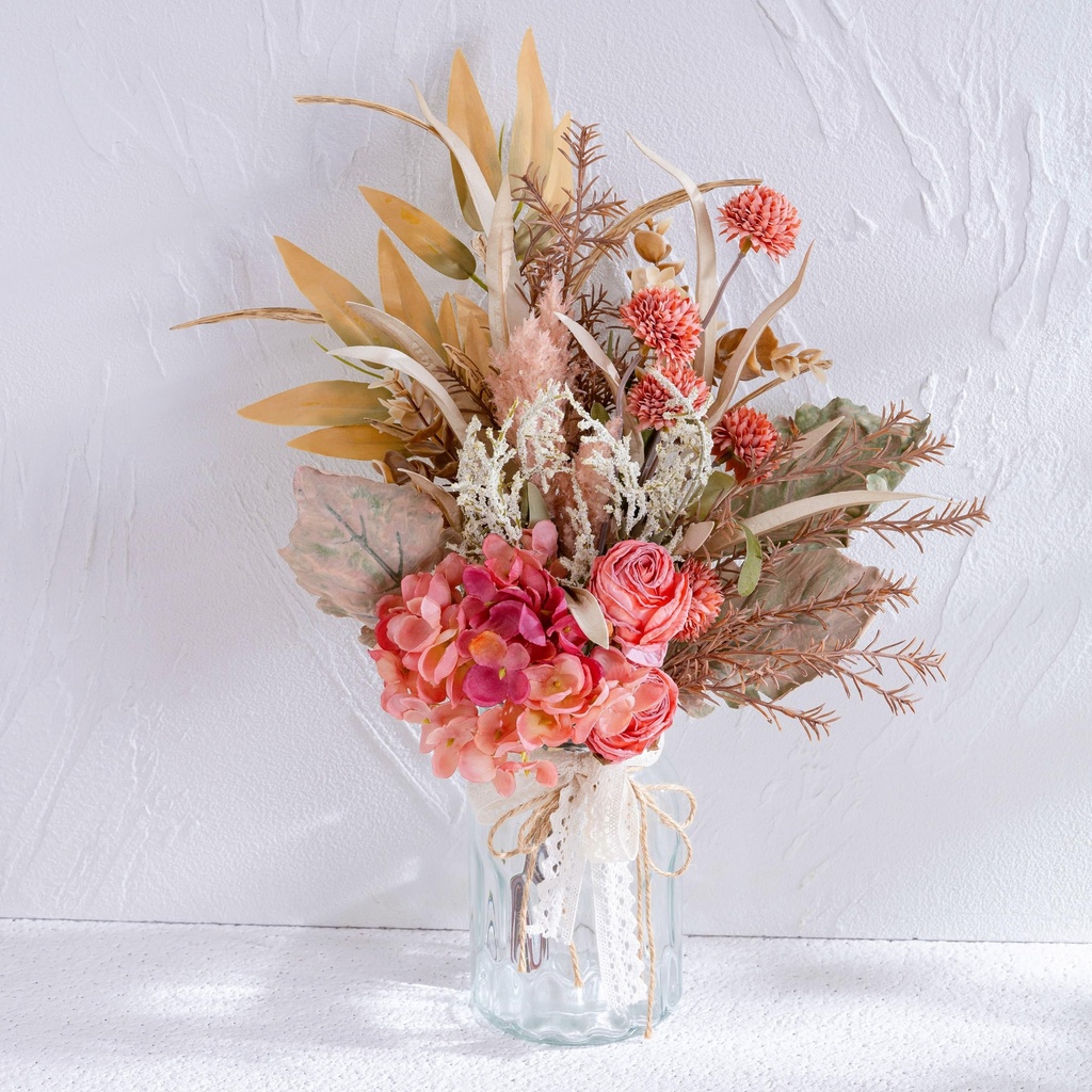 Yorkmills Fake Flowers Artificial Sunflowers with Vase, Faux Silk Carnation,Daisy Flowers