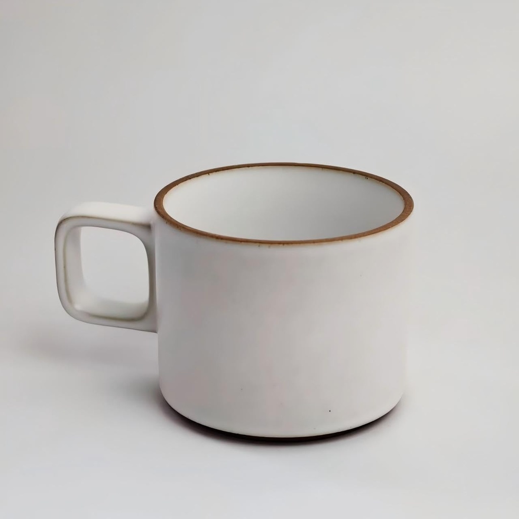 Handmade Ceramic Coffee Mug 300ml Ã¢Â€Â“ Minimalist White Stoneware Cup with Natural Clay R