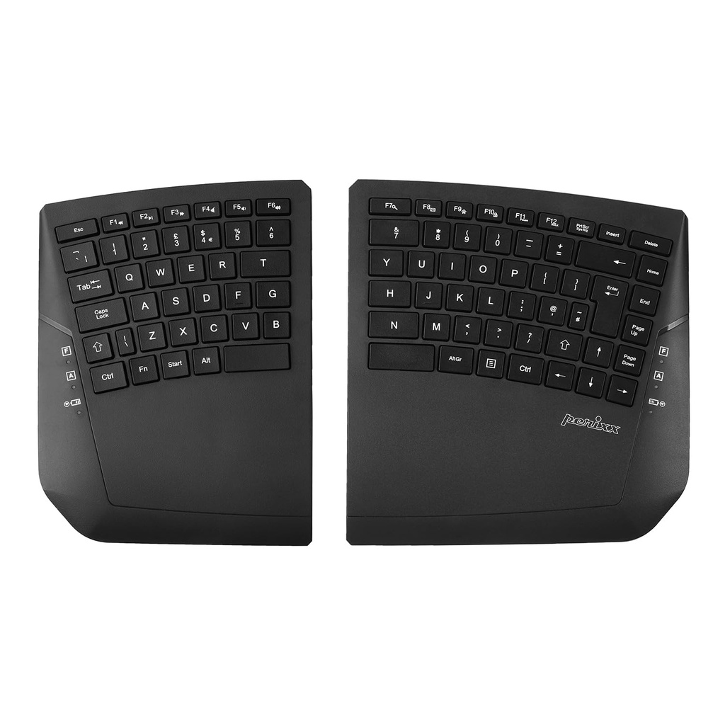 Perixx PERIBOARD-624B Wireless True Ergonomic Split Keyboard, Two Separated Halves Design,