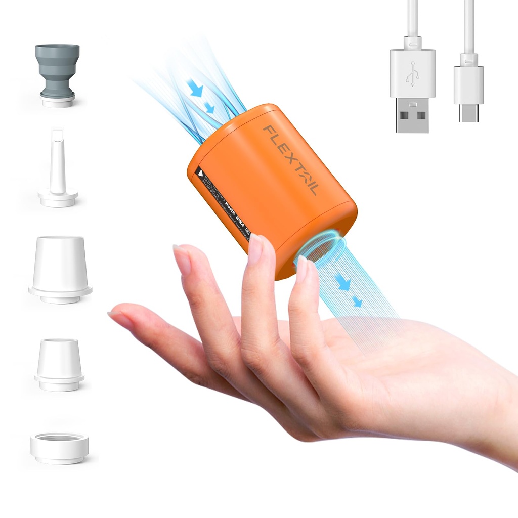 FLEXTAILGEAR Portable Air Pump, Electric Vacuum Bag Pump, 800mAh Battery, 4kPa, High Flow 1