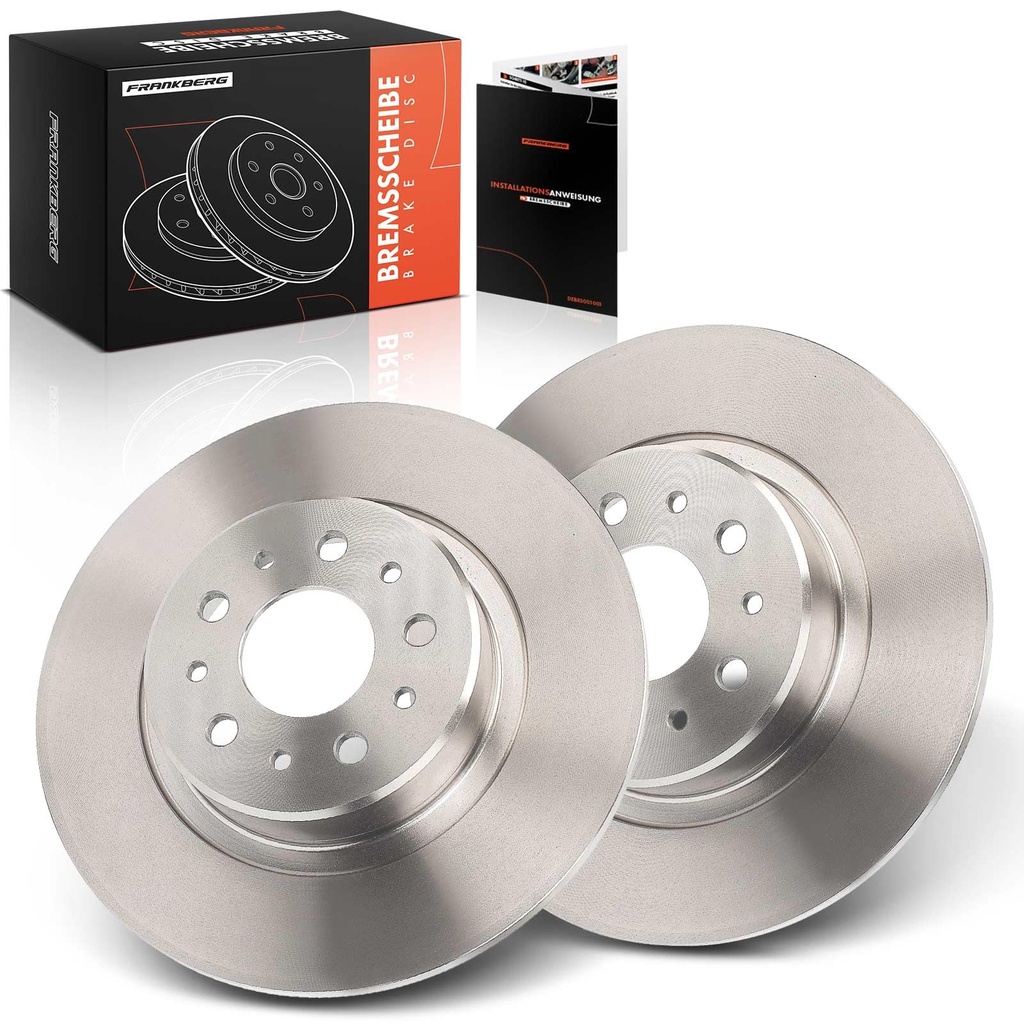 Frankberg Brake Disc Set incl. 2x Discs Rear Solid 276mm Compatible with GT 937 156 Spo