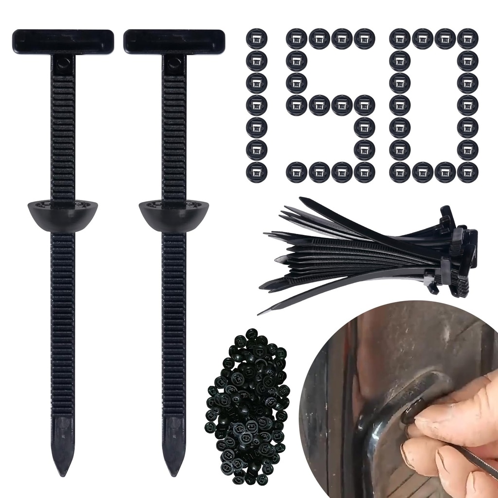 150pcs Nylon Universal Cable Tie Buckle, Heavy-Duty Self-Locking Nylon Zip Ties Holder Clip