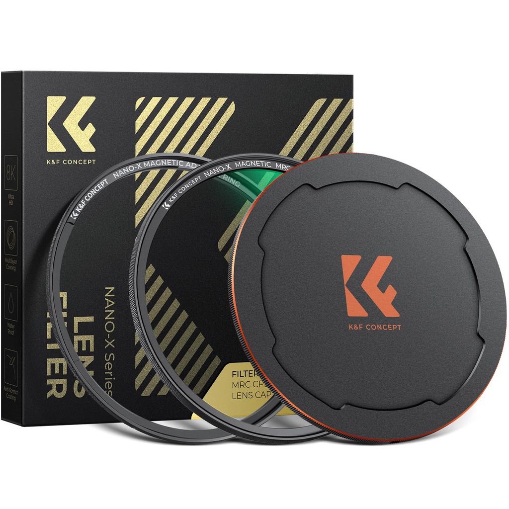 K&F CONCEPT 58mm Magnetic CPL Filter Kit +Adapter Ring+ Alloy Lens Cap, Circular Polarizing