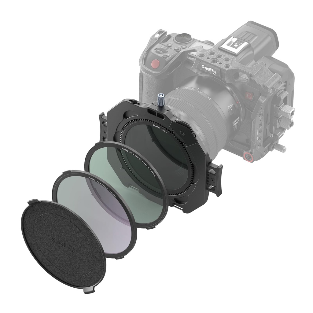 SMALLRIG Filter Kit with Adjustable Clamp from 67mm - 82mm, with CPL Filter and Black Diffu