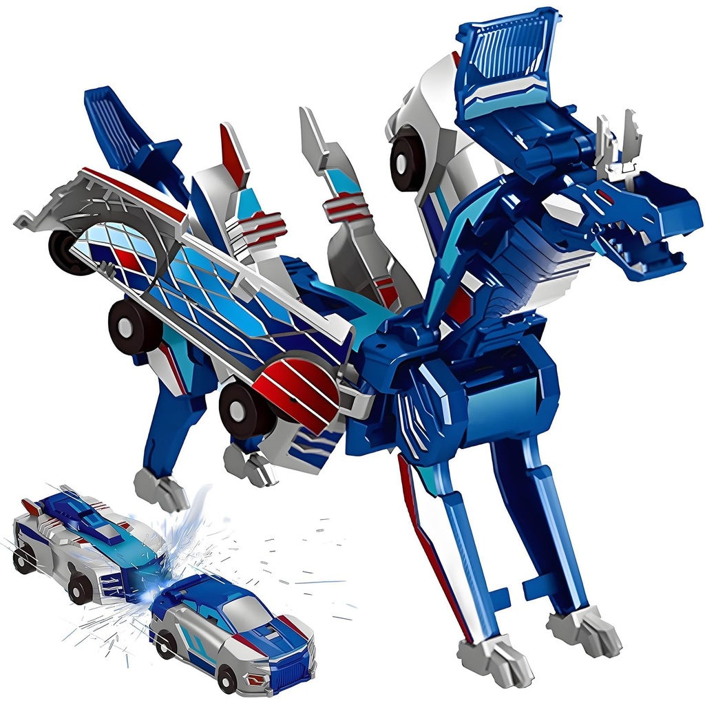Bambebe Transforming Unicorn Car, Transformable Car Toys for 3-8 Year Old Boys Girls, Magne