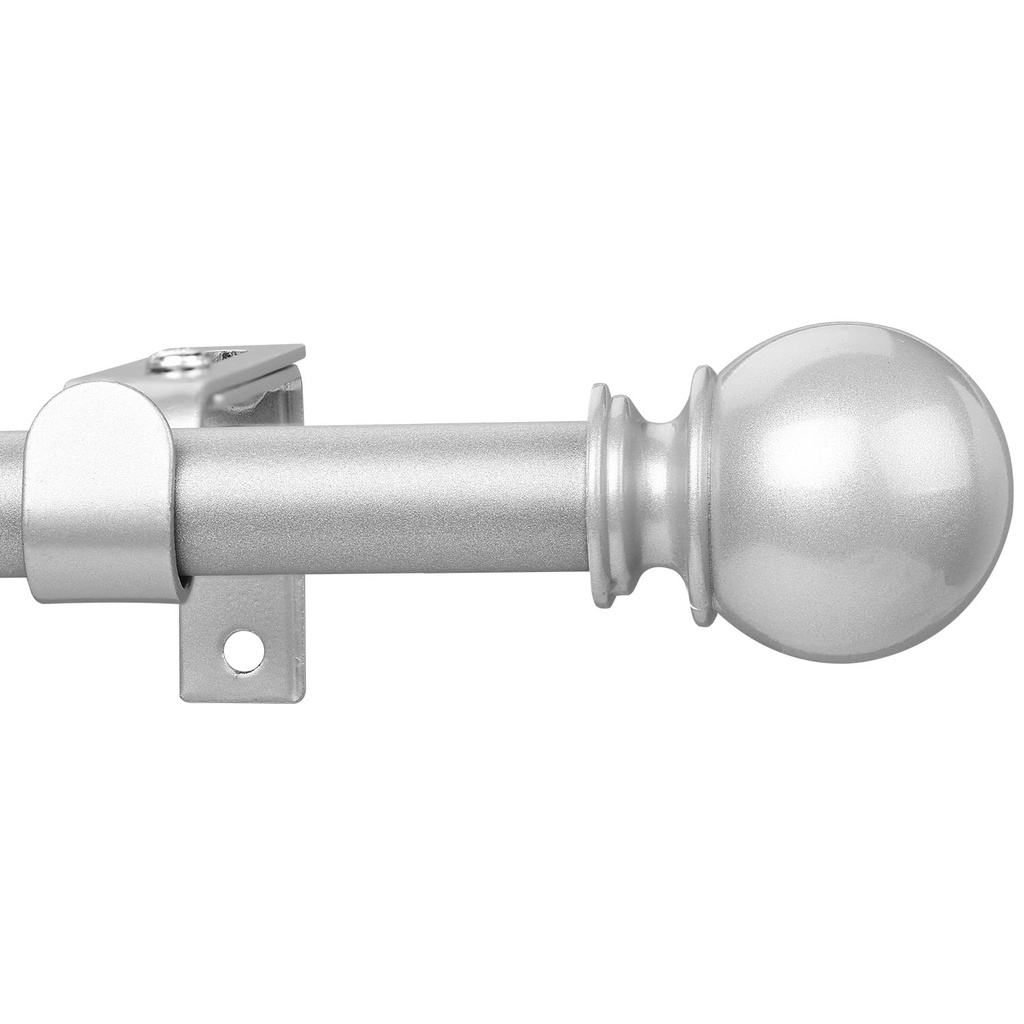 Curtain Pole for Eyelet Curtains, 70-190cm Extendable Single Curtain Rod with Round Finial