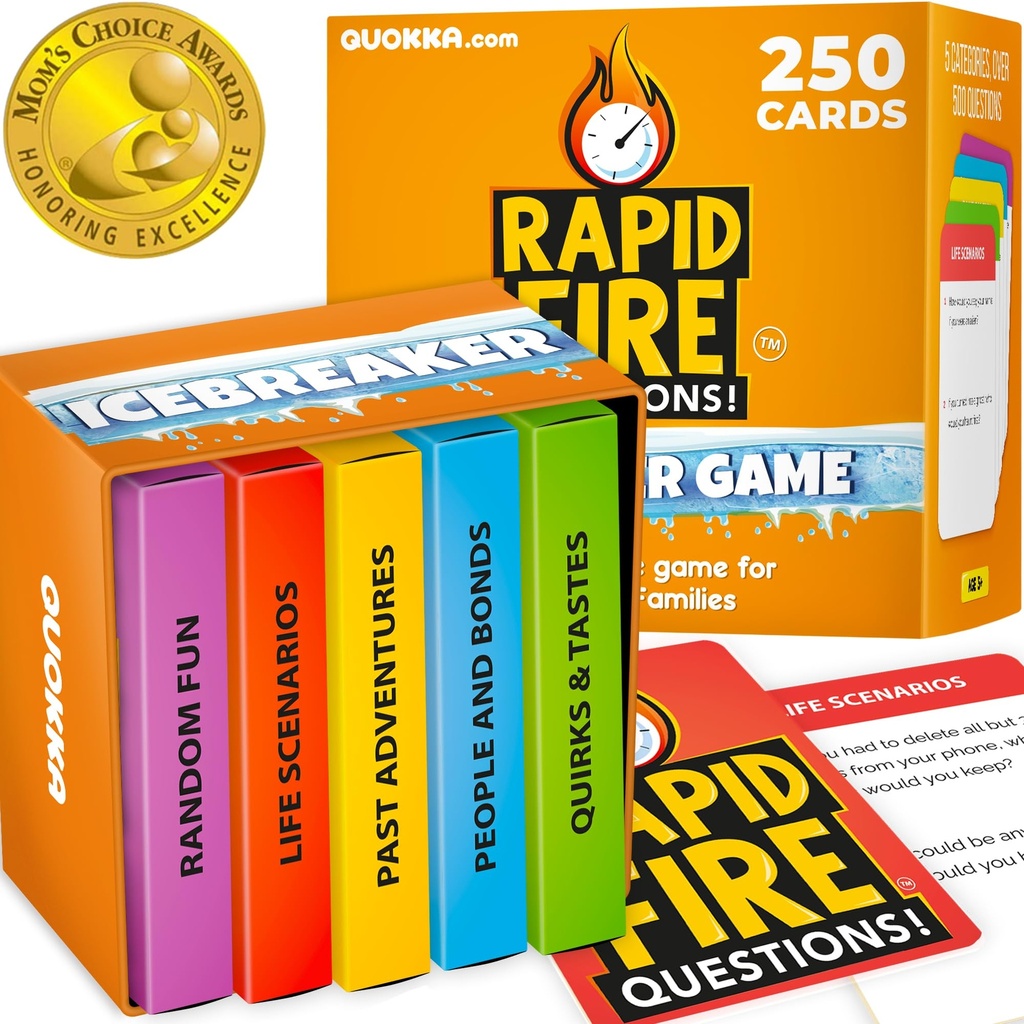 Quokka Icebreaker Cards Game with 500+ Questions - Adults Kids Family Conversation Cards Ga