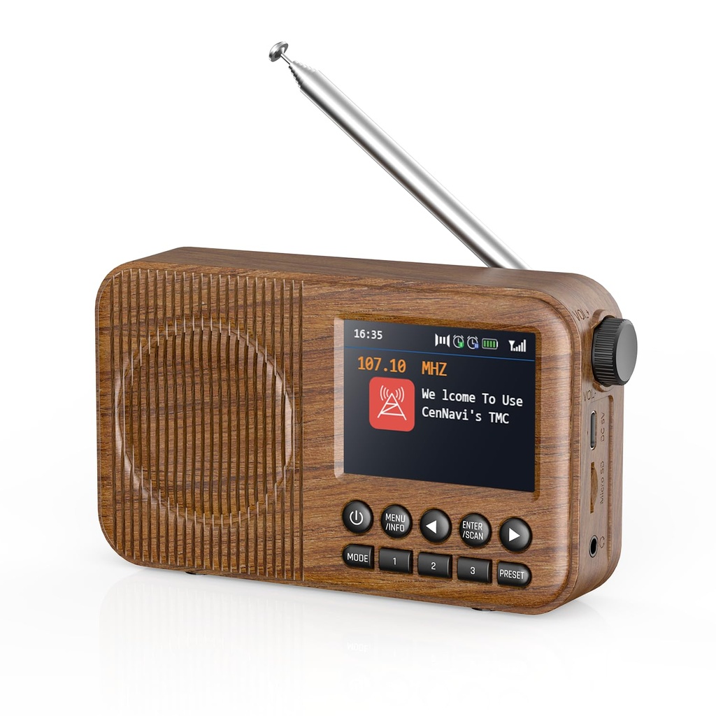 Arafuna DAB Radio with Bluetooth, Portable Digital Radio DAB/DAB+/FM, 2.4" Colour Display,