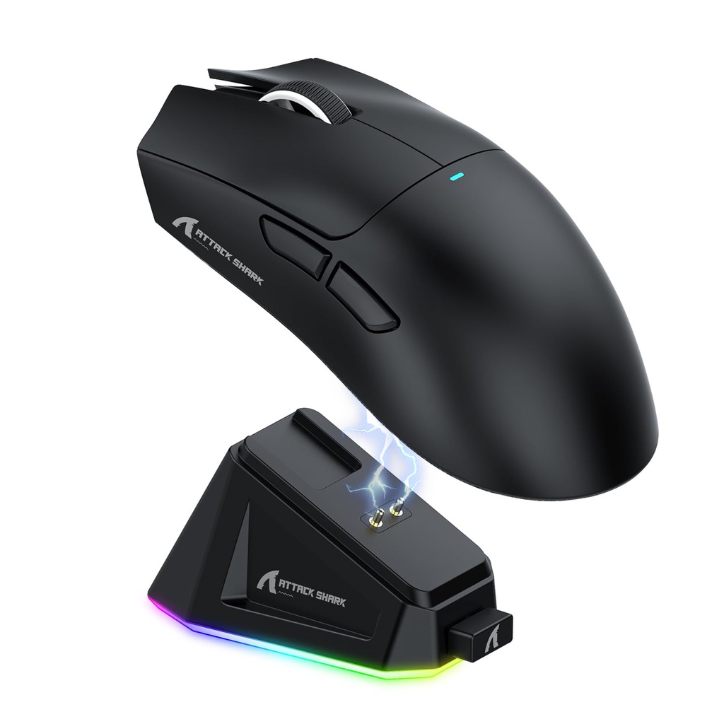 ATTACK SHARK X11 Gaming Mouse with Magnetic Charging Dock, PixArt PAW3311 Gaming Sensor, BT