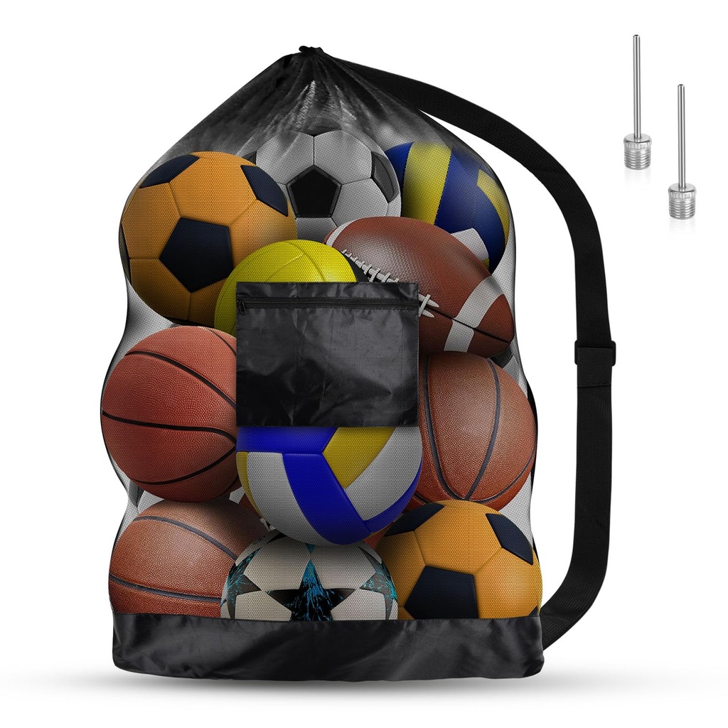 AMFUN Foldable Drawstring Sport Bag with Detachable Mesh Bag for Basketball, Football, Voll