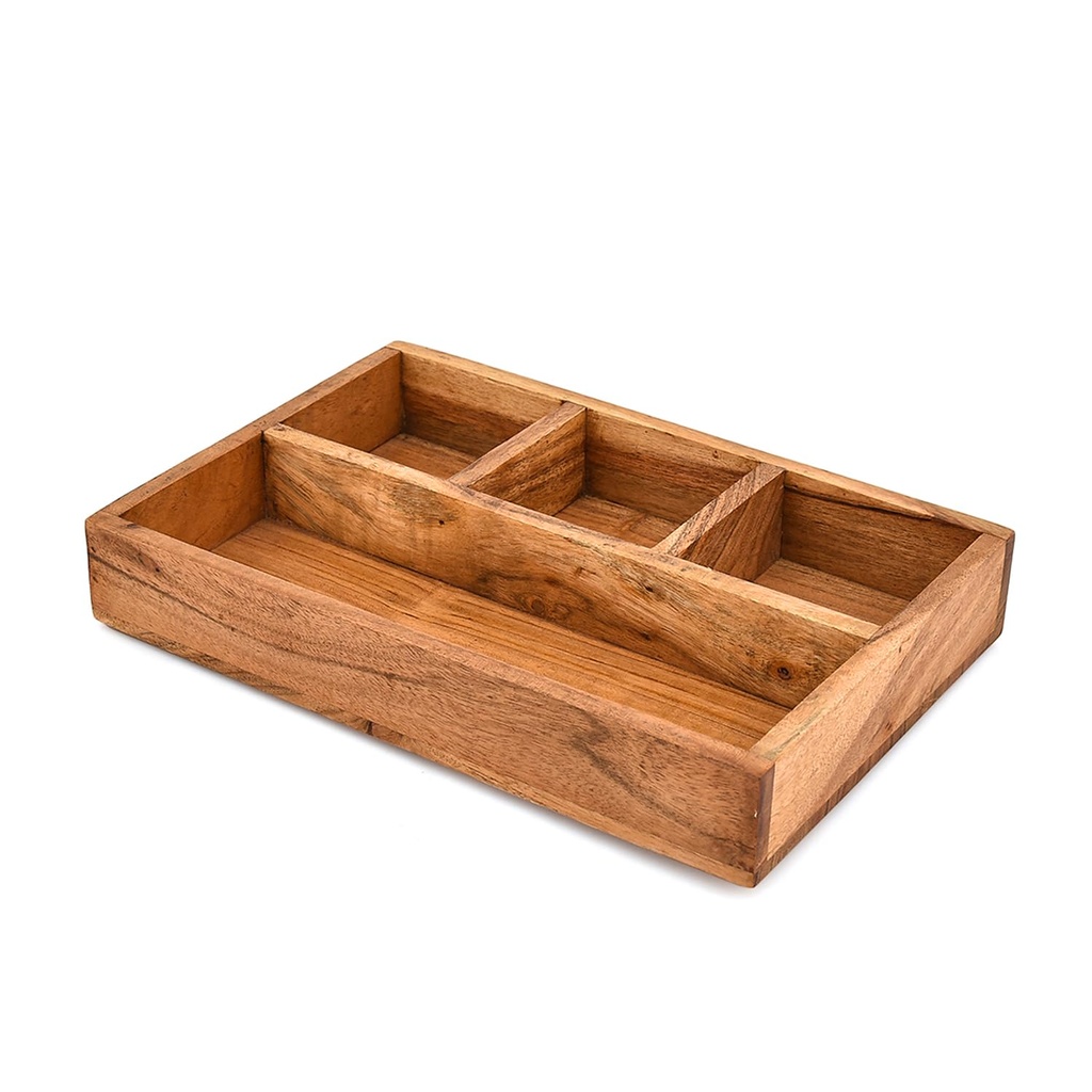 Kimona Flatware Organizers Acacia Wood Kitchen Drawer Organizer, Utensil Holder, Cutlery Tr