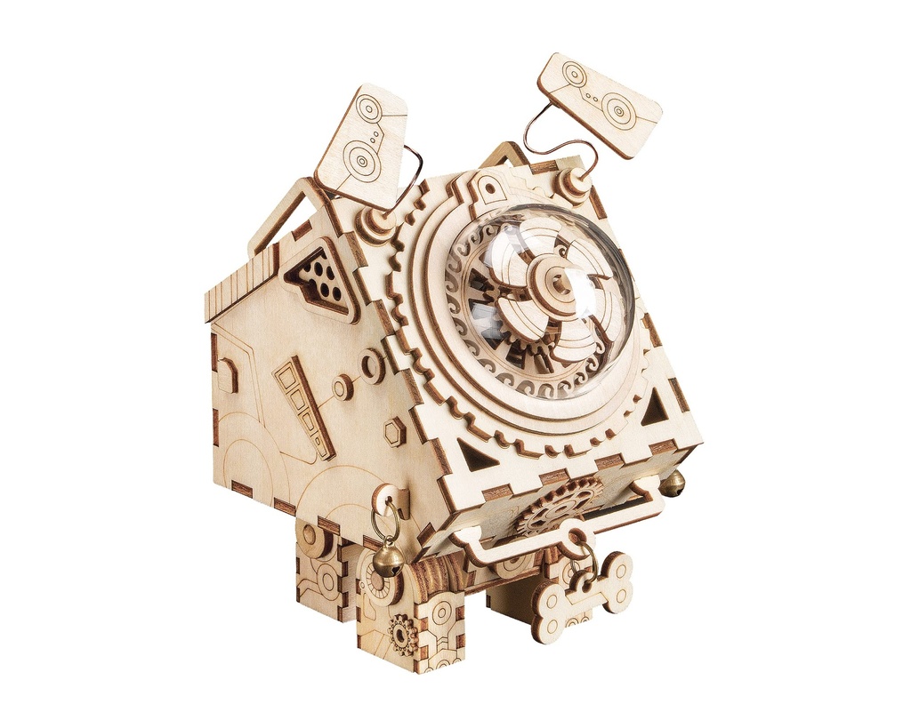 ROKR Laser Cut Wooden 3-D Puzzles, Build Your Own Wooden Music Box Craft Kits, Steampunk 