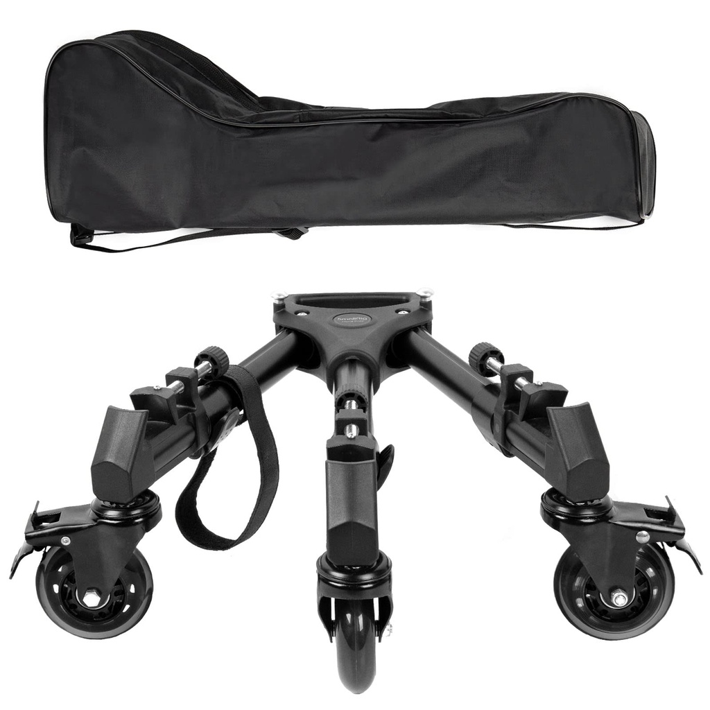 SMALLRIG Universal Photography Tripod Dolly, Heavy Duty Dolly with 3" Rubber Wheels, Handle