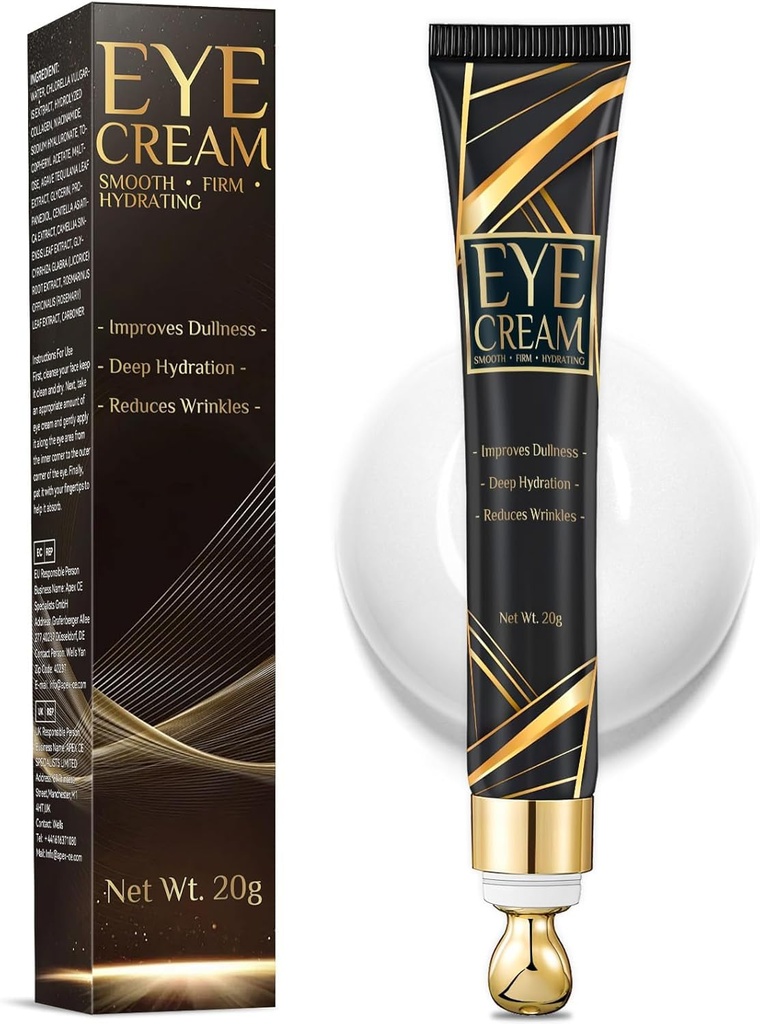 Eye Cream, Eye Cream for Dark Circles and Puffy Eyes, 20g Under Eye Creams with Massage