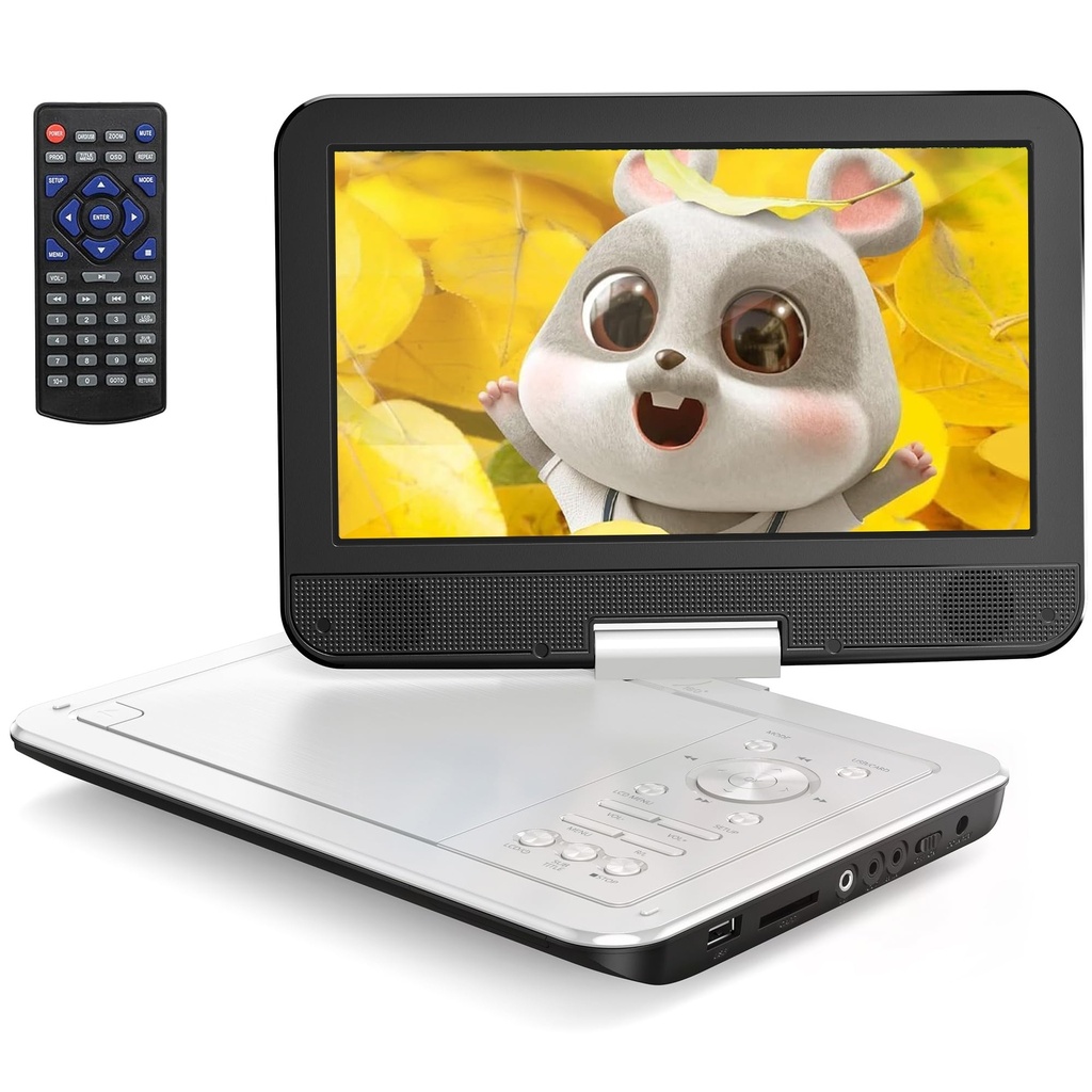 Yoton 12.5" Portable DVD Player with 10.5" HD Swivel Screen for Car and Kids, Built-in Battery