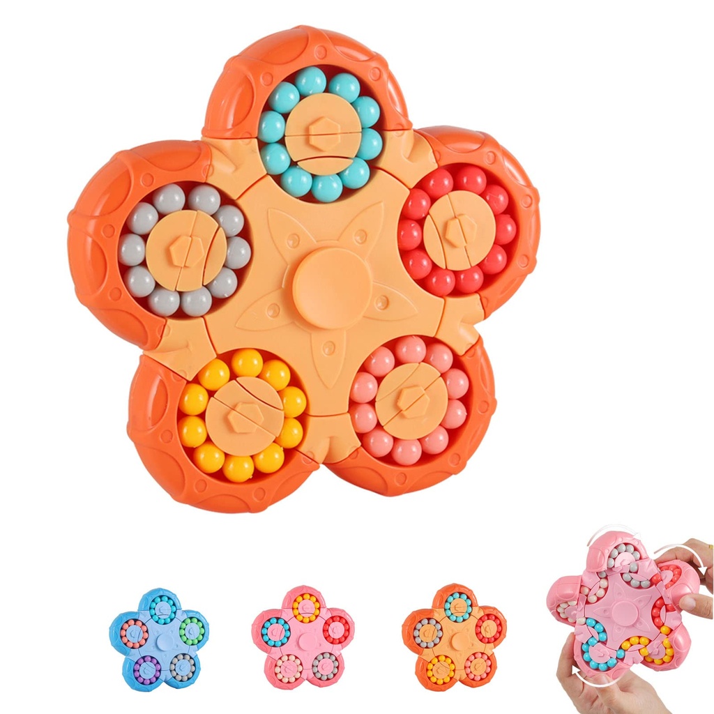 Magic Bean Rotating Cube Toy,Fidget Toy Spinner Ball Sorting Game Puzzle Brain Training Hand