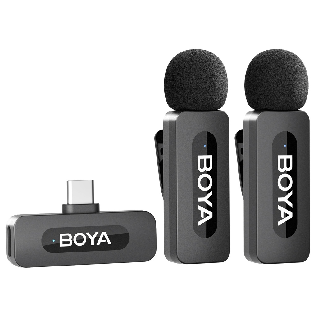 BOYA BY-V20 V2.0 Lavalier Microphone Wireless, Mini Lapel Mic with Noise Cancelling