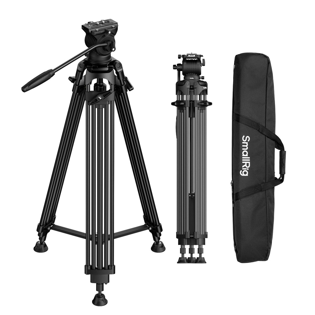 SmallRig FreeSpeed Heavy Duty Video Tripod, 75" Camera Tripod with Fluid Head for MFT Plate