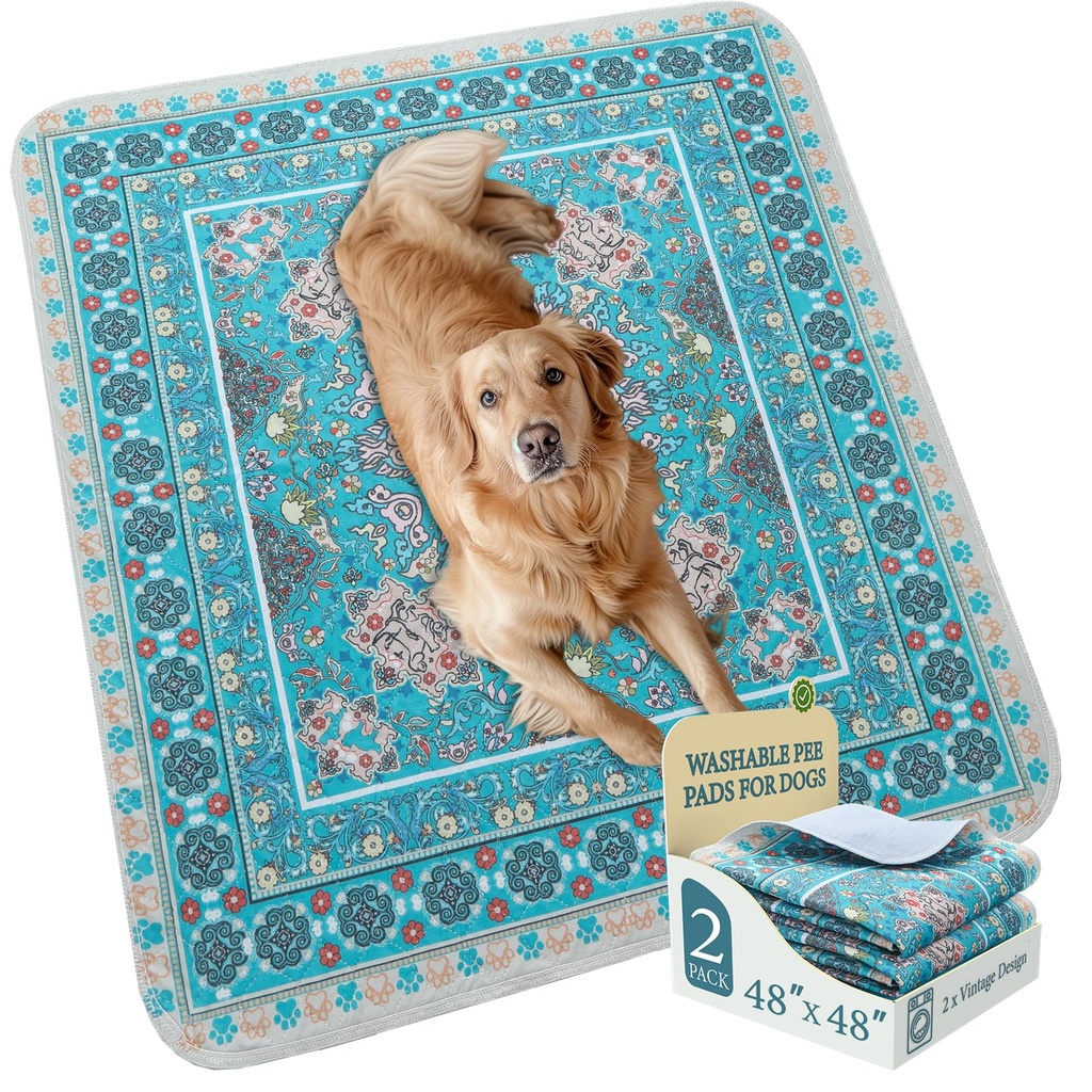 Homimp Washable Pee Pads for Dogs,Extra Large 2 Pcs Reusable Puppy Pads Waterproof,Absorben