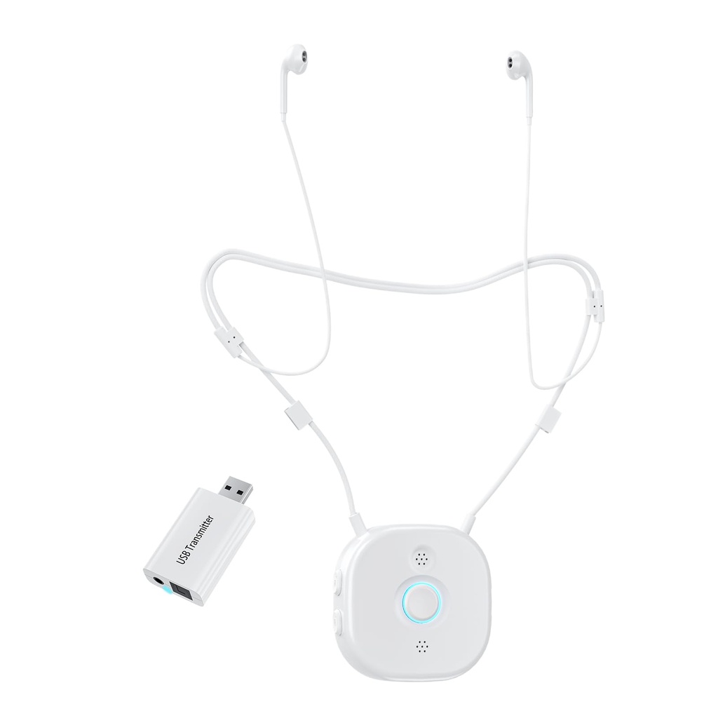 PROW Wireless TV Headphones for Seniors & Hearing Impaired, Semi-in-Ear TV with Independent Volume Adjustment