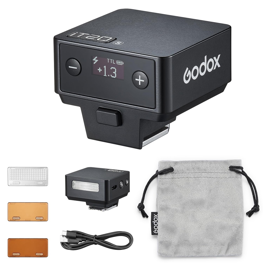 Godox iT20 Mini Camera Flash - 45g Ultra-Compact with TTL, 700+ Flashes, Magnetic Modifiers