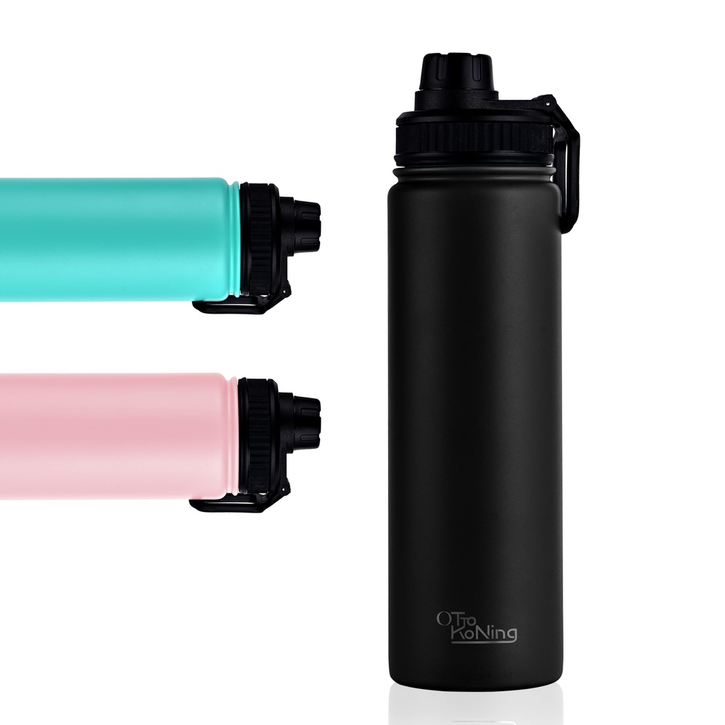 Otto Koning Metal Water Bottle 750ml Stainless Steel Water Bottle Insulated Flask Leakproof