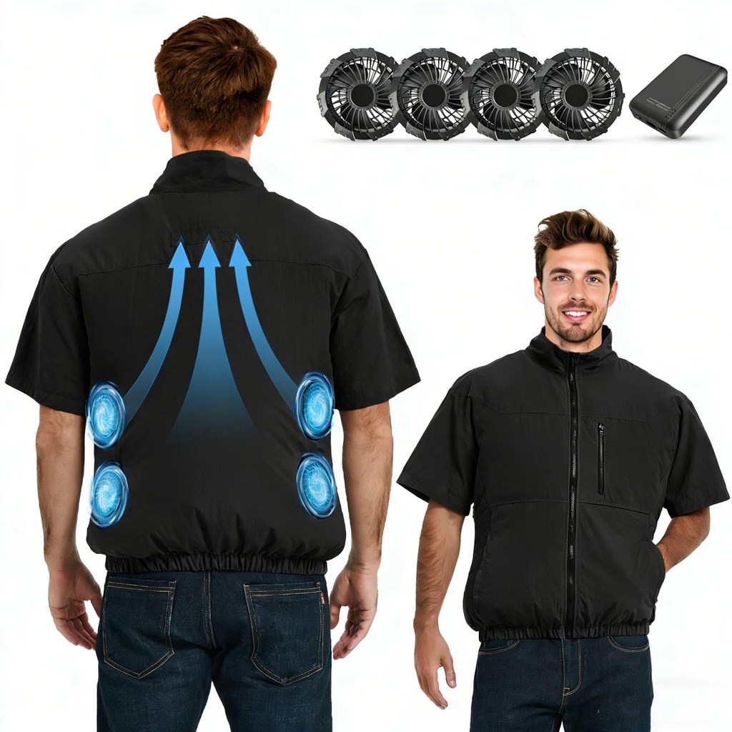 FERNIDA Cooling Fan Vests for Men, Electric Air Conditioned Jackets with Fan for Hot Weather