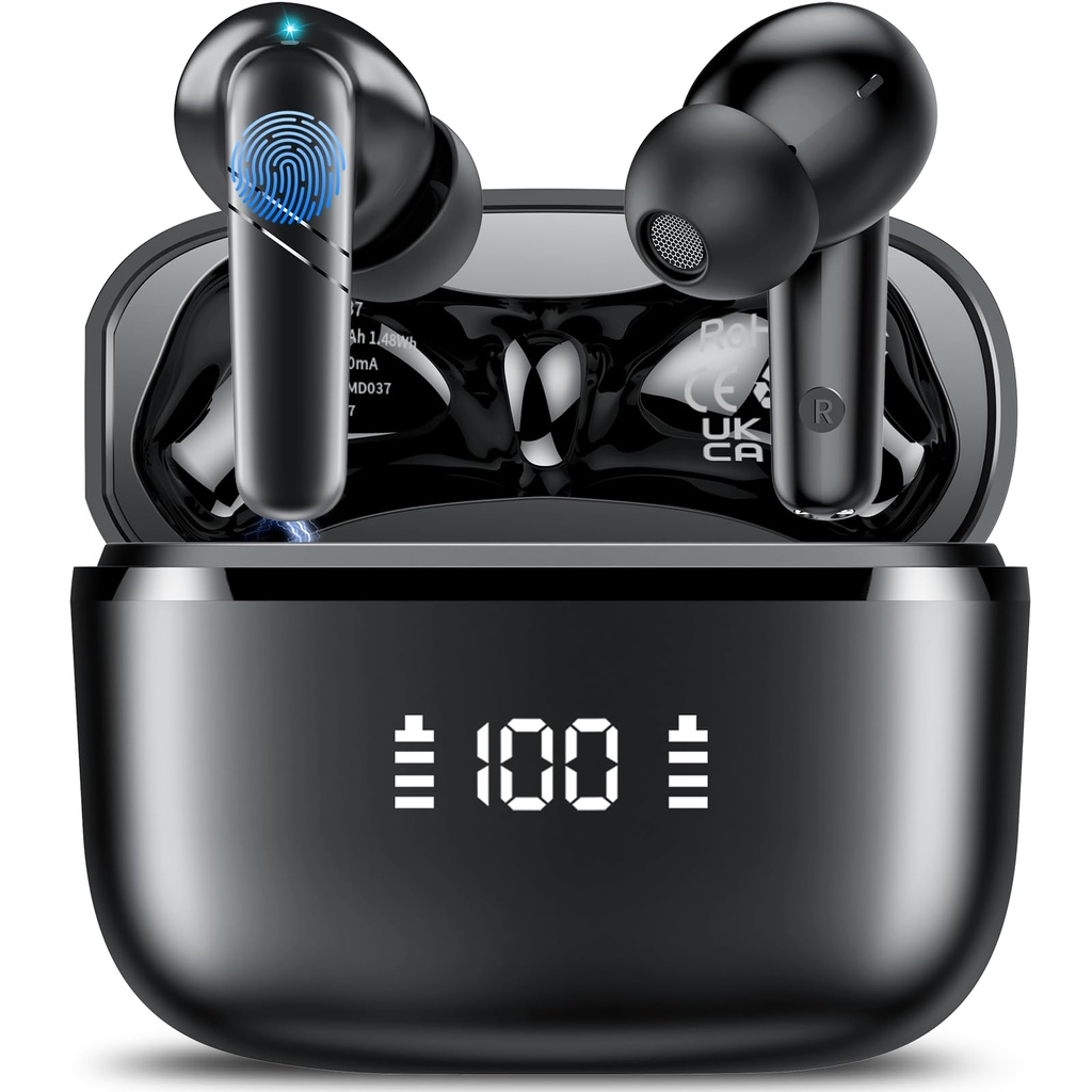 AI Language Translation Earbuds, 48H Real-Time Bluetooth 5.3 Translator Earbuds, Support 164