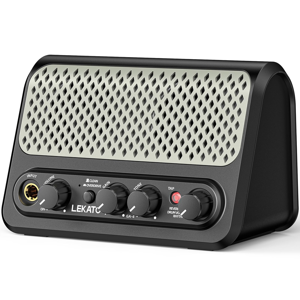 LEKATO 10W Mini Guitar Amp with Built-in Drum Machine & Bluetooth Portable Electric Amp