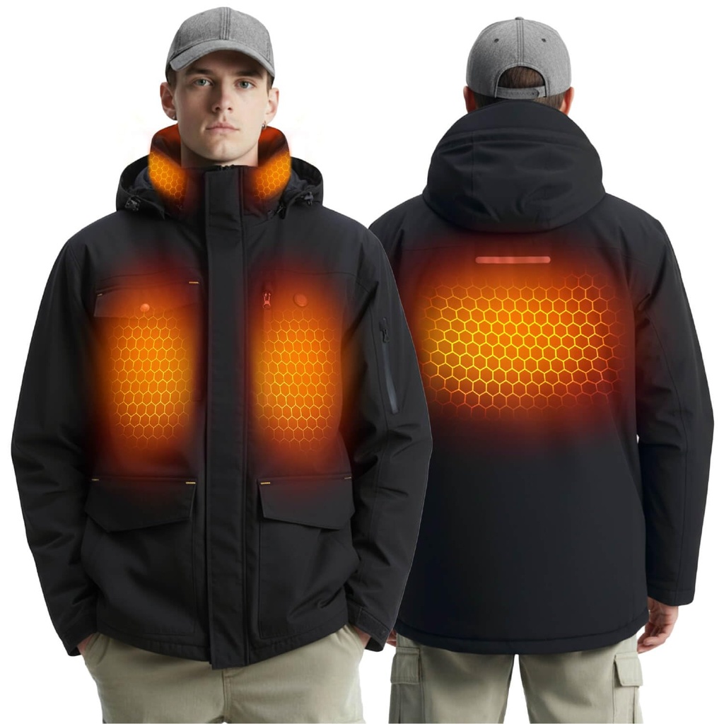 InoKraft Heated Jacket for Men with Battery Pack Included,Water-Resistant Men's Heated Winter Jacket (Medium)
