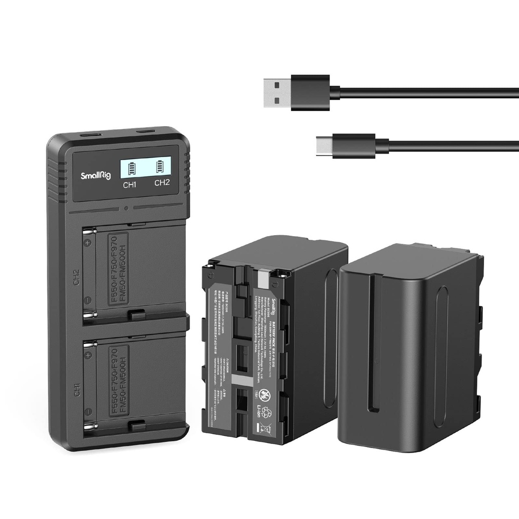 SMALLRIG NP-F970 Battery and Charger 7800mAh, Compatible with Sony NP-F970 NP-F960 NP-F950