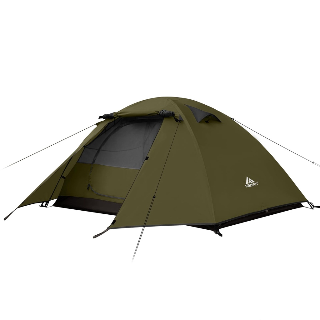 Forceatt 2 Man Camping Tent - Easy Setup Lightweight Two Doors PU3000mm Waterproof Dome - W
