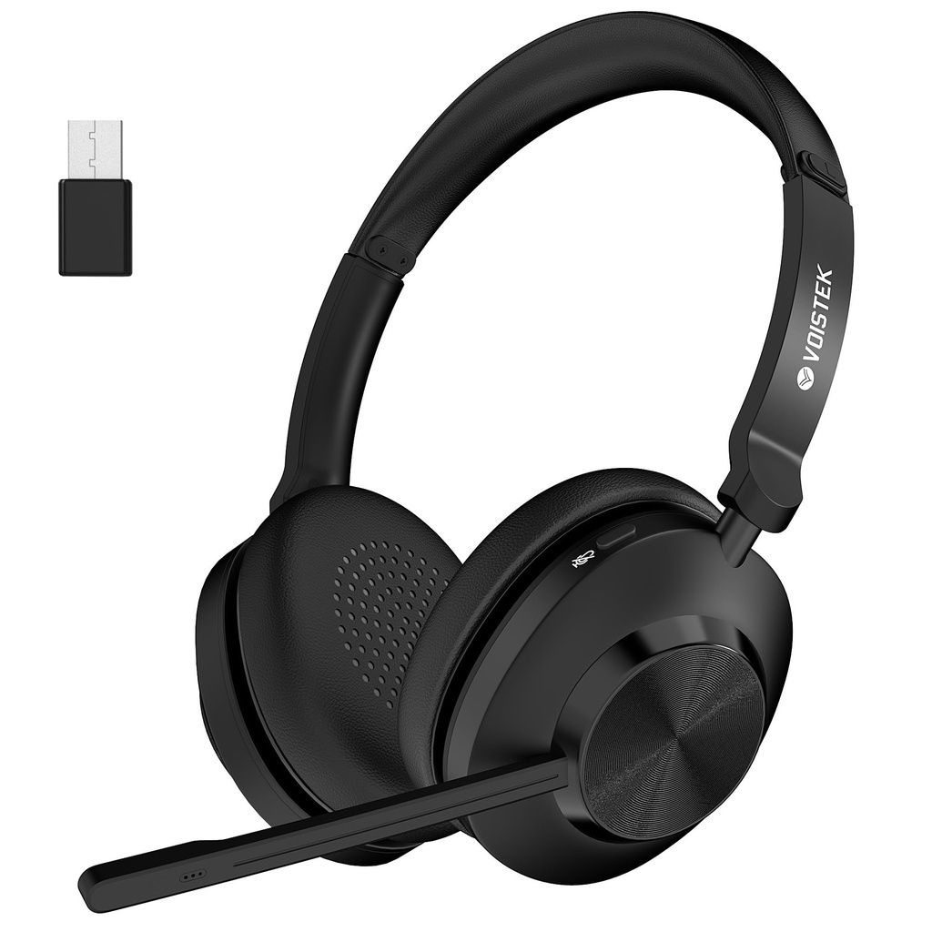 Voistek Wireless Bluetooth Headset with Microphone for PC/Laptop, 40mm Drivers Headset with