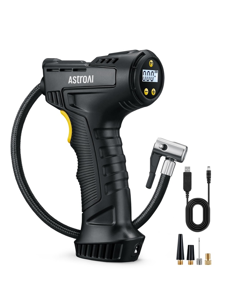 AstroAI Car Tyre Inflator Cordless Air Compressor Rechargeable Battery, 150PSI Portable Tyr